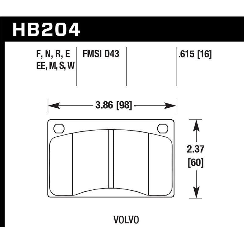 Hawk Performance ER-1 Disc Brake Pad (HB204D.615)