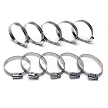 Load image into Gallery viewer, HPS Stainless Steel Embossed Hose Clamps Size 20 10pc Pack 1 1/4&quot; 1 3/4&quot; (32mm 45mm) (EMSC 30 45x10) (EMSC-30-45x10)