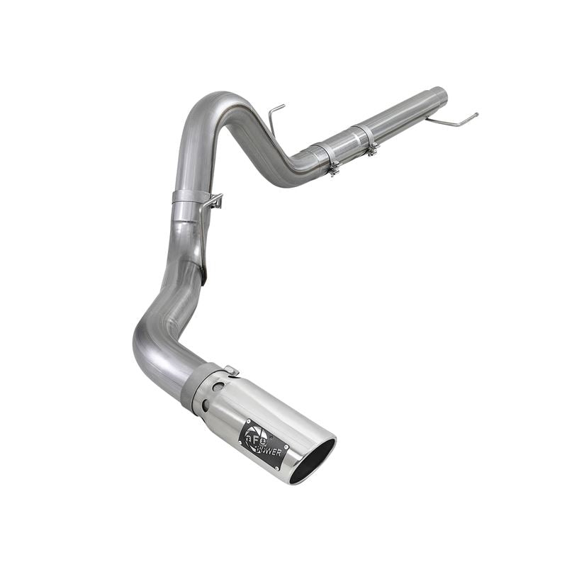 aFe Large Bore-HD 4 IN 409 Stainless Steel DPF-Back Exhaust System w/ Polished Tip (49-43106-P)