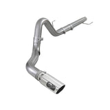 aFe Large Bore-HD 4 IN 409 Stainless Steel DPF-Back Exhaust System w/ Polished Tip (49-43106-P)