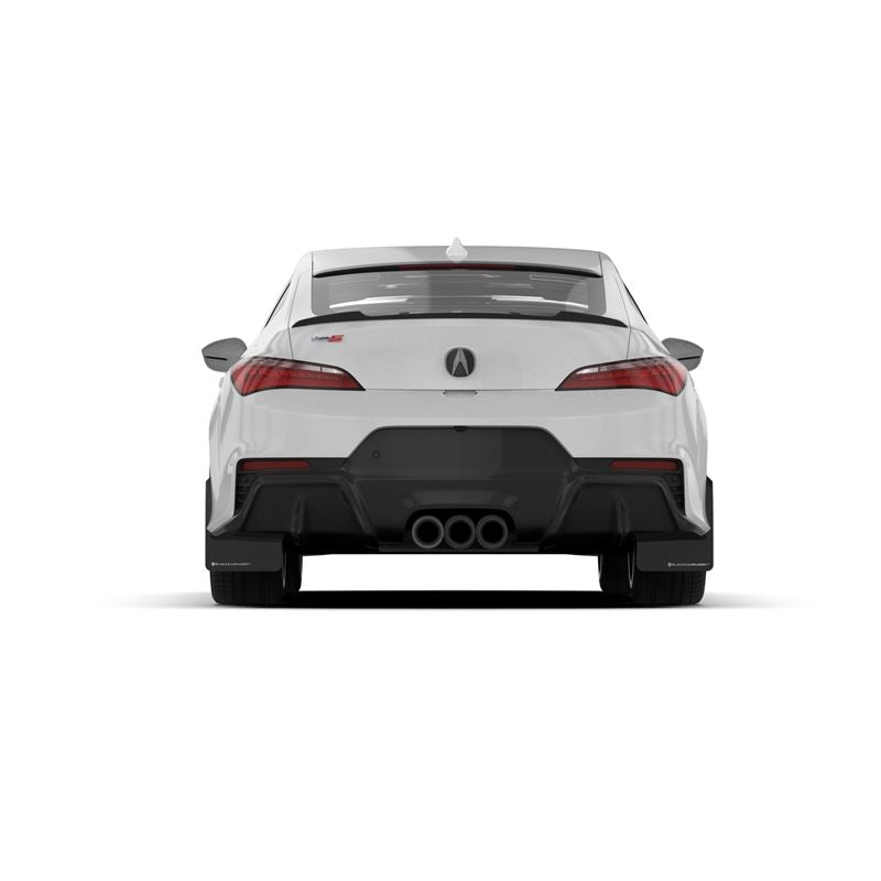 Rally Armor Black Mud Flap/White Logo for 2023-24 Acura Integra Type S (MF129-UR-BLK-WH)