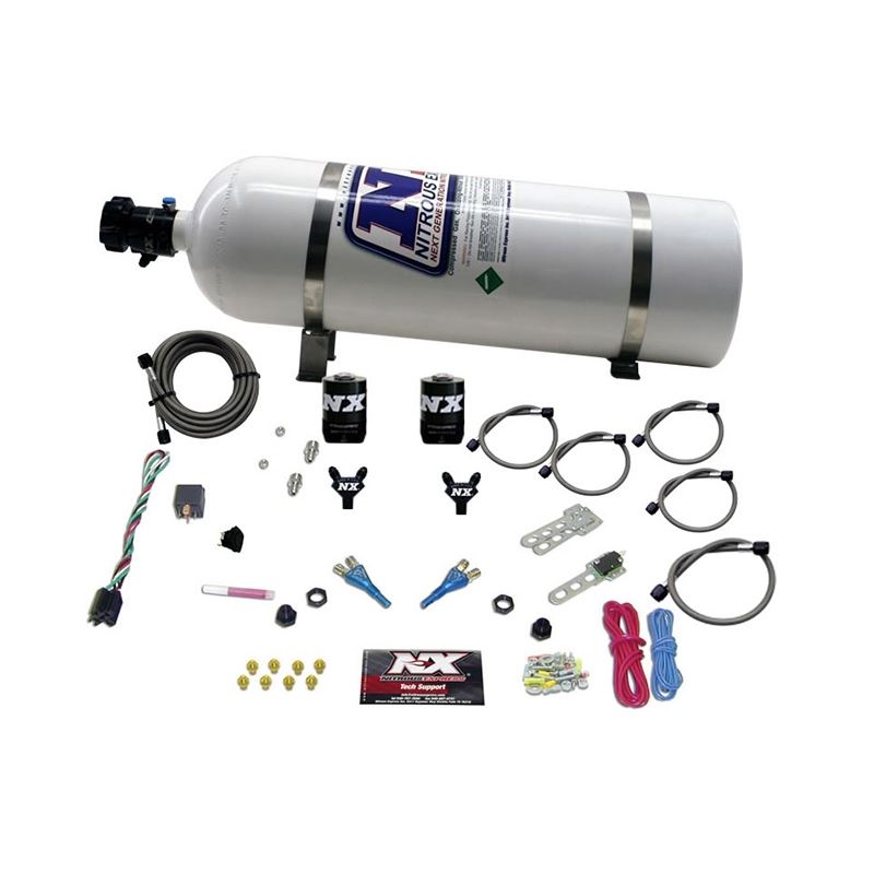 Nitrous Express GM EFI Dual Nozzle Nitrous Kit (100-300HP) w/15lb Bottle (20215-15)