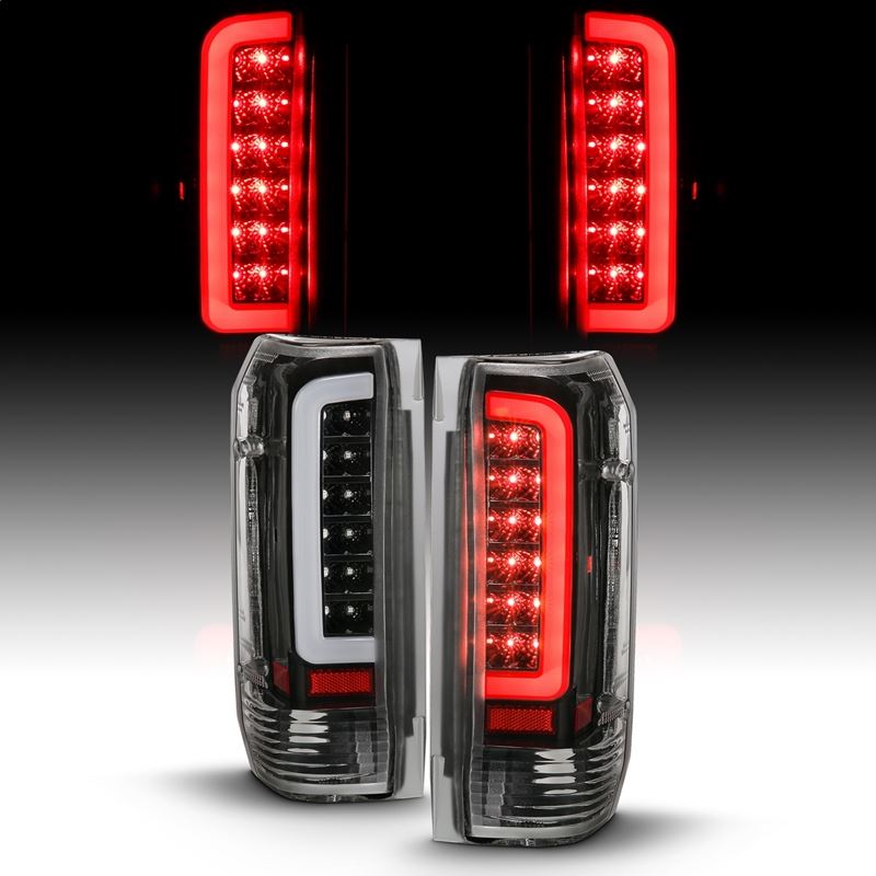 ANZO USA Tail Light Assembly, LED, Clear Lens, Black Housing, Pair, (311350)