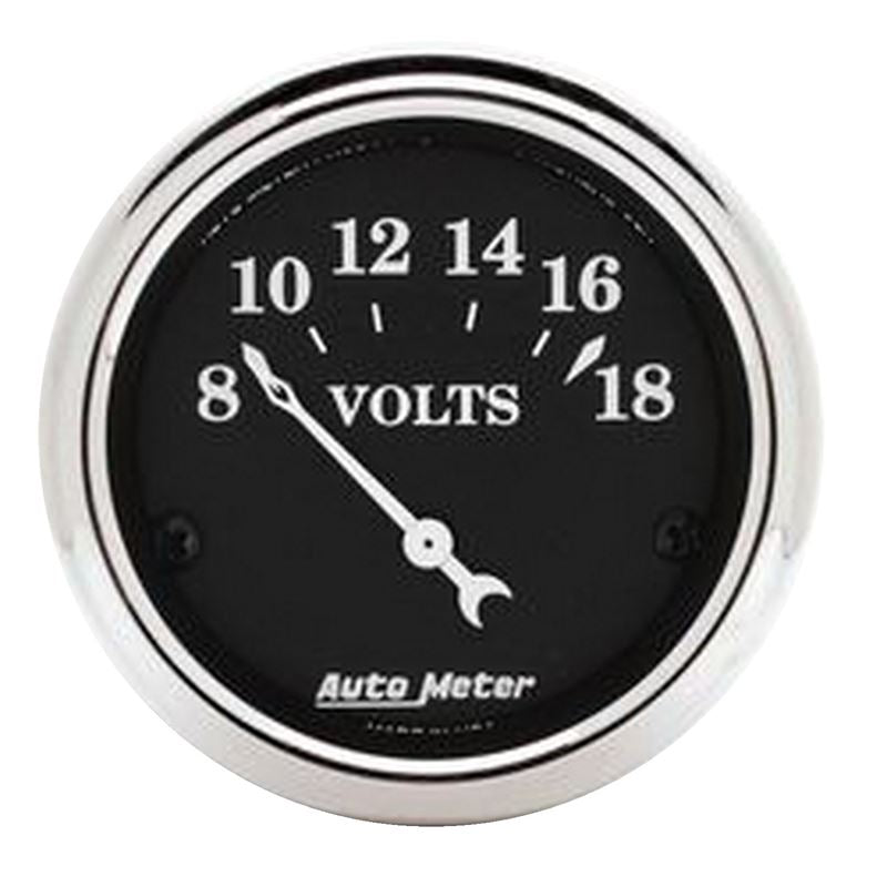 AutoMeter 2 1/16in 18V Electric Old Tyme Black Voltmeter (1791)