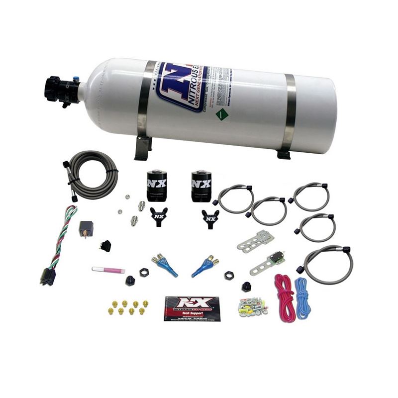 Nitrous Express Dodge EFI Full Race Dual Nozzle Nitrous Kit (100-300HP) w/15lb Bottle (20315-15)