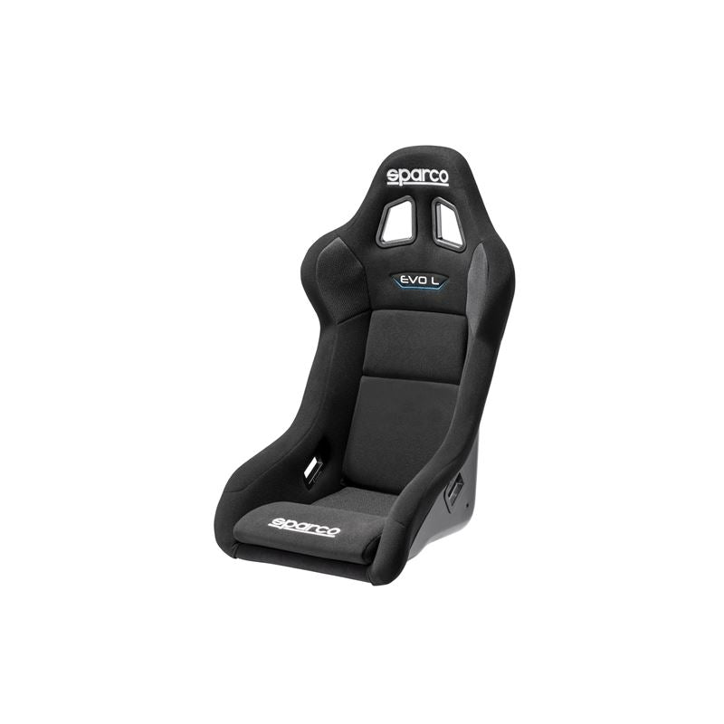 Sparco EVO L QRT Racing Seats, Black/Black Cloth with Black Stitch (008013RNR)