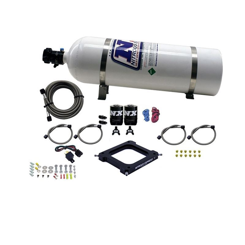 Nitrous Express 4500 Assassin Plate Stage 6 Nitrous Kit (50-300HP) w/15lb Bottle (67070-15)