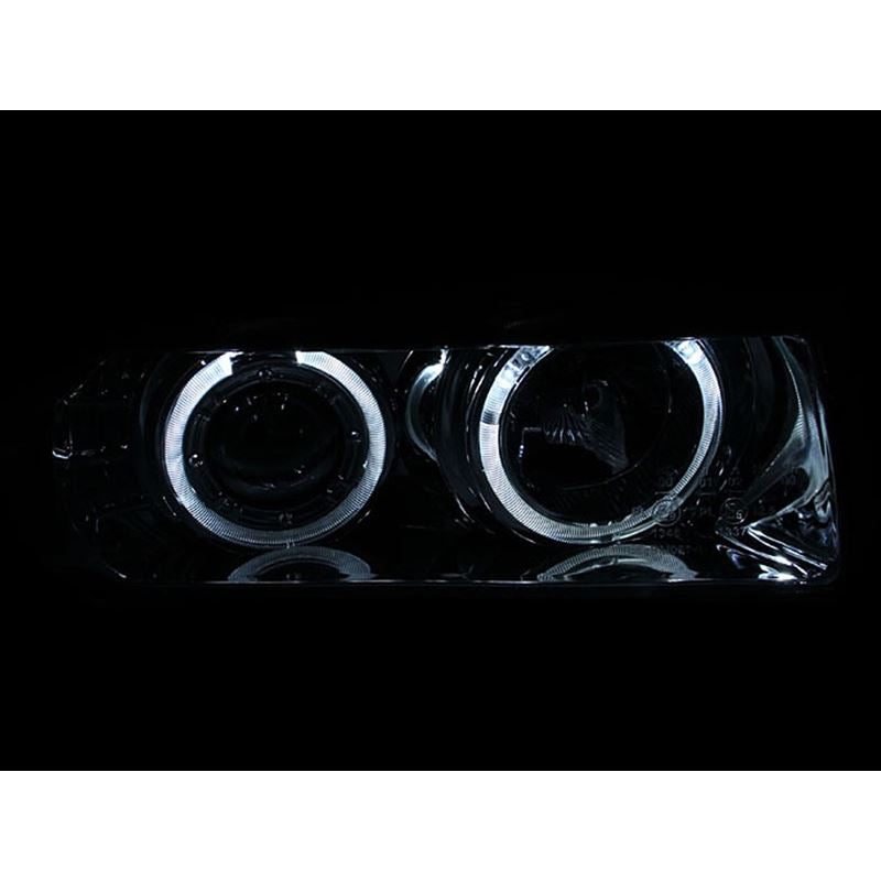 ANZO USA 1992-1998 BMW 3 Series E36 Projector Headlights w/ Halo Chrome G2 1 pc (121326)