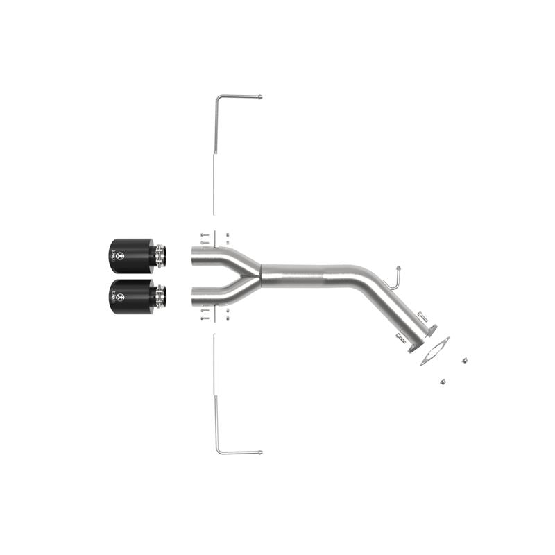 Takeda 3 IN to 2-1/2 IN 304 Stainless Steel Axle-Back Exhaust w/ Black Tip (49-37012-B)