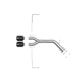 Takeda 3 IN to 2-1/2 IN 304 Stainless Steel Axle-Back Exhaust w/ Black Tip (49-37012-B)