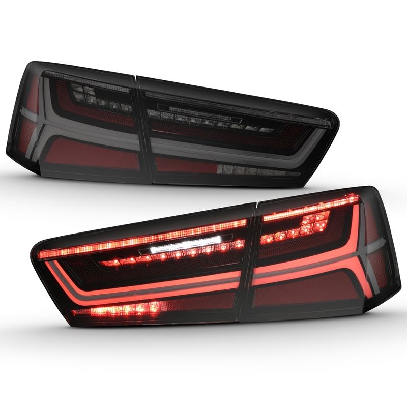 ANZO USA Tail Light Assembly, LED, Smoke Lens, Black Housing, Pair, 4 PCS, w/Sequential Signal, (321351)