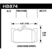 Load image into Gallery viewer, Hawk Performance HPS 5.0 Brake Pads (HB874B.682)