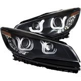 ANZO USA 2013-2015 Ford Escape Projector Headlights w/ U-Bar Black (111324)