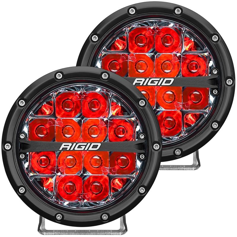 Rigid Industries 360-Series 6in LED Off-Road Spot Beam - Red Backlight (Pair) (36203)