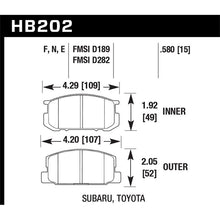 Load image into Gallery viewer, Hawk Performance HP Plus Brake Pads (HB202N.580)