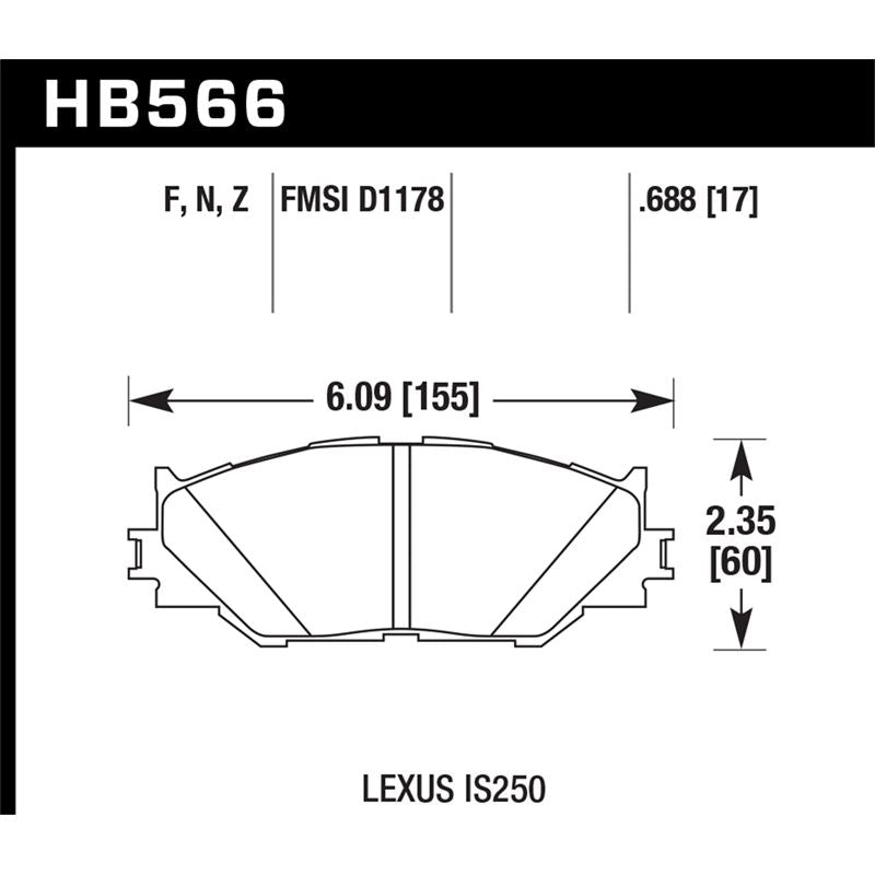 Hawk Performance Performance Ceramic Brake Pads (HB566Z.688)