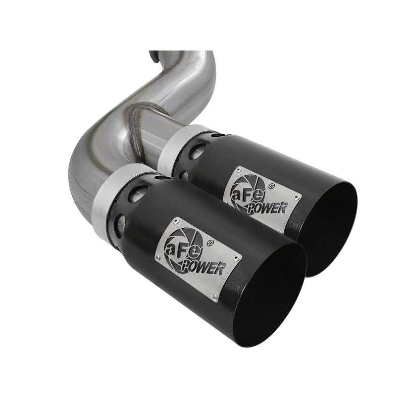 aFe Rebel XD Series 4 IN 409 Stainless Steel DPF-Back Exhaust w/Dual Black Tips for 2011-2014 Ford F-250 Super Duty(49-43120-B)