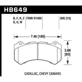 Hawk Performance Performance Ceramic Brake Pads (HB649Z.605)