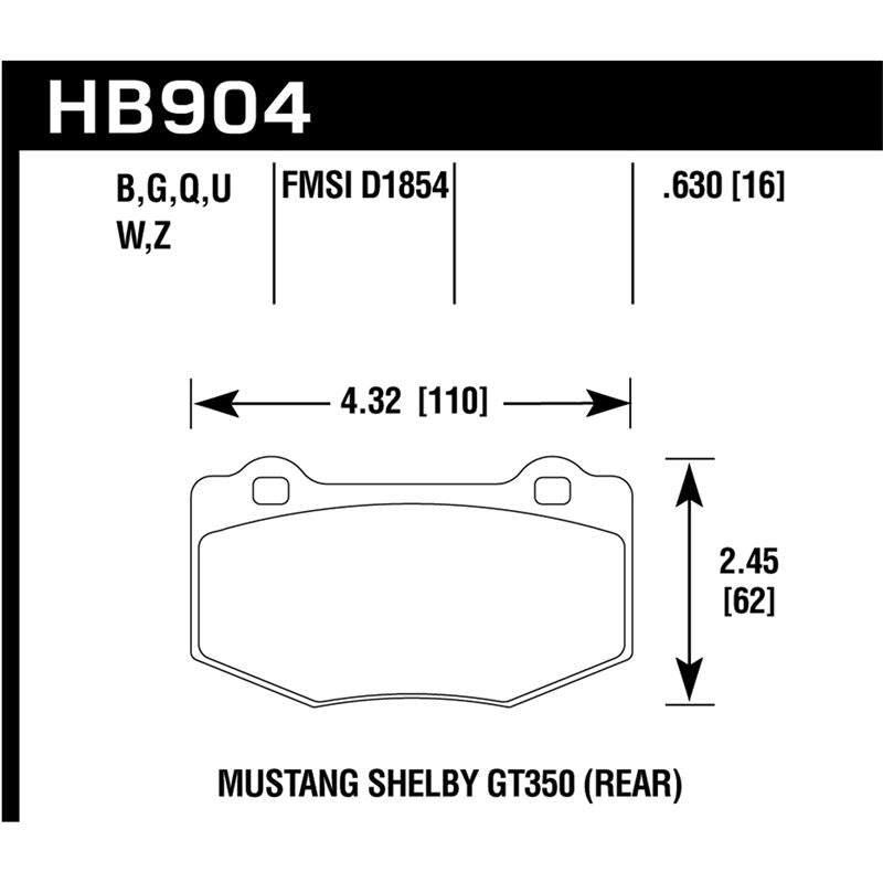 Hawk Performance Performance Ceramic Brake Pads (HB904Z.630)