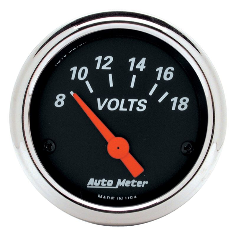 AutoMeter Designer Black 2 1/16in 18 Volt Electronic Voltage Gauge (1483)