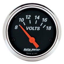 Load image into Gallery viewer, AutoMeter Designer Black 2 1/16in 18 Volt Electronic Voltage Gauge (1483)