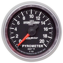 Load image into Gallery viewer, AutoMeter Sport-Comp II Full Sweep Electronic 52mm 0-2000 degree F Pyrometer Gauge (3645)