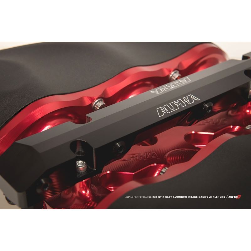 AMS Performance R35 Intake Manifold with Cast Plenums - Triple Fuel Rail (18 injectors), Red (ALP.07.08.0101-94)