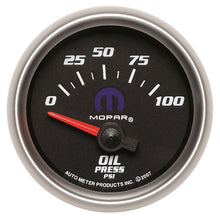 Load image into Gallery viewer, AutoMeter Mopar 52.4mm SSE 0-100 PSI Oil Pressure Gauge (880015)