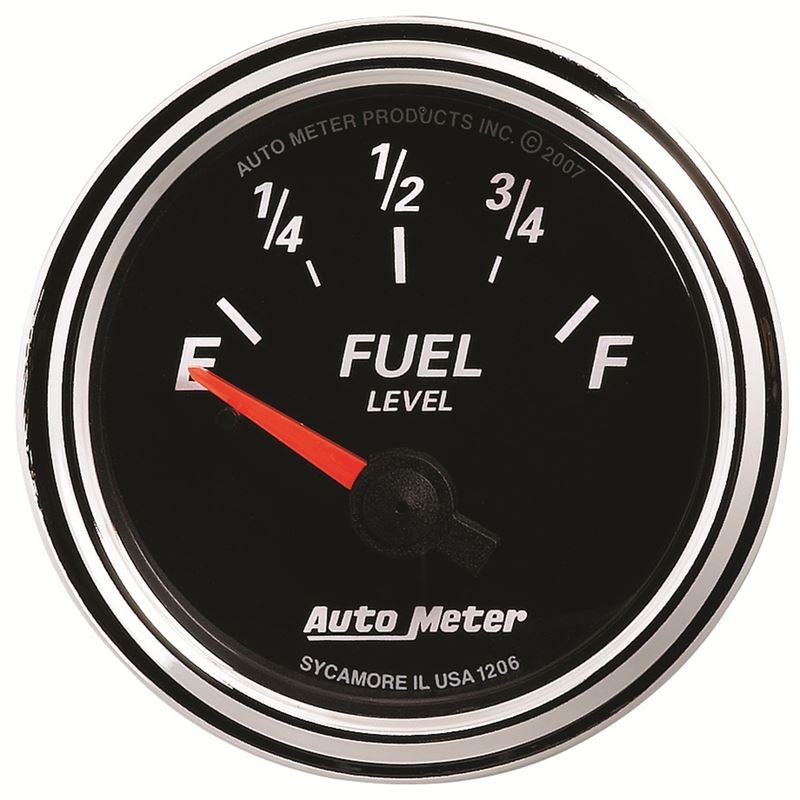 AutoMeter Designer Black II 52mm 240 Ohm Empty/33 Ohm Full Fuel Level Gauge (1206)