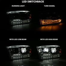 Load image into Gallery viewer, ANZO USA LED Projector Headlight w/Plank Style Switchback Chrome w/Amber Pair (111465)