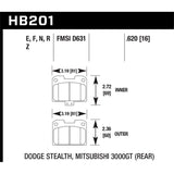 Hawk Performance Street Brake Pads for 1995-1996 Dodge Stealth (HB201R.620)