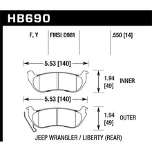 Load image into Gallery viewer, Hawk Performance LTS Brake Pads (HB690Y.550)