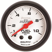 Load image into Gallery viewer, AutoMeter Phantom 2-1/16in 0-1.0 Bar Mechanical Fuel Pressure Gauge (5711-M)