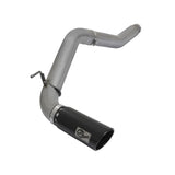 aFe Large Bore-HD 5 IN DPF-Back Stainless Steel Exhaust System w/Black Tip (49-46112-B)