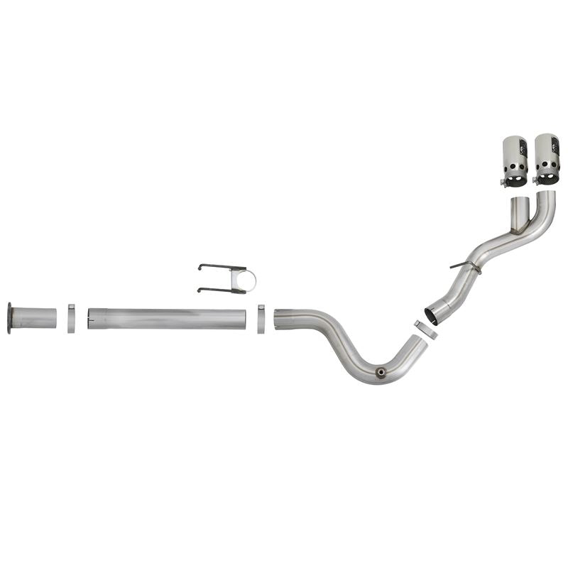 aFe Rebel XD 4 IN 409 Stainless Steel DPF-Back Exhaust System w/Polished Tip (49-43102-P)