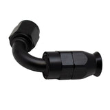 DeatschWerks 6 AN Female Flare Swivel 120-Degree Hose End PTFE - Anodized Matte Black(6-02-0872-B)