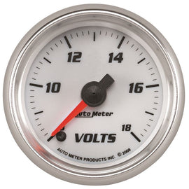 AutoMeter Pro-Cycle Gauge Voltmeter 2 1/16in 18V Digital Stepper Motor White (19792)