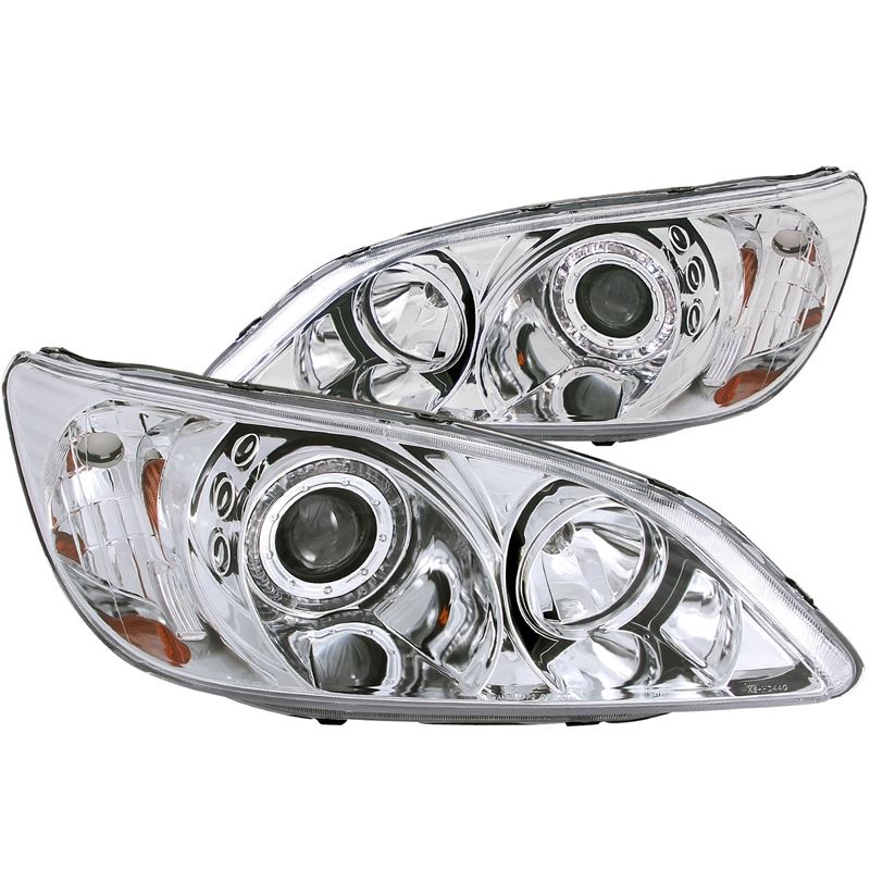 ANZO USA 2004-2005 Honda Civic Projector Headlights w/ Halo Chrome (121060)