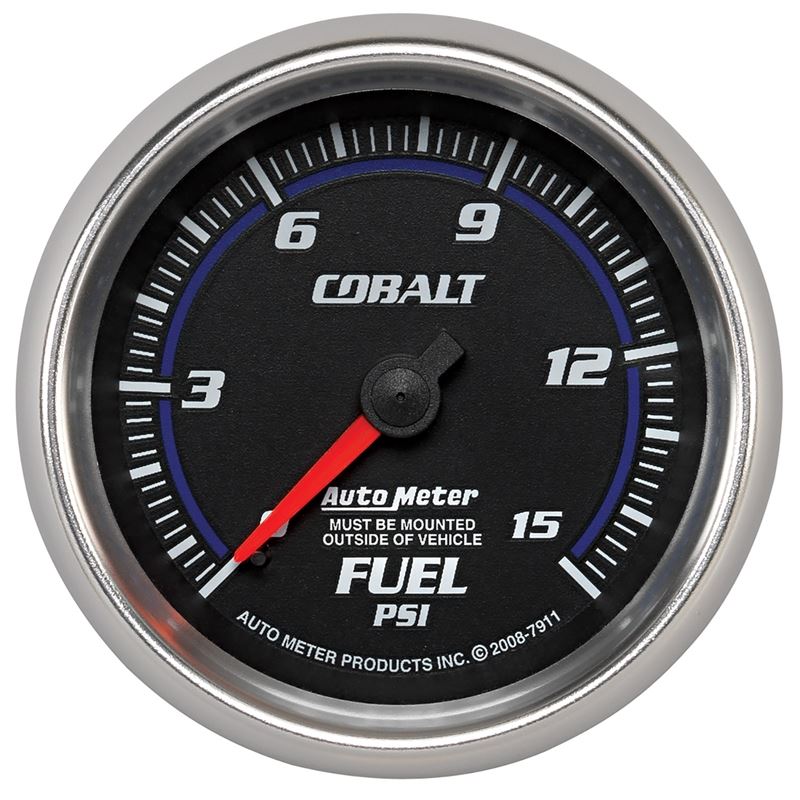 AutoMeter Cobalt 2-5/8in Mechanical Fuel Pressure Gauge 0-15 PSI (7911)