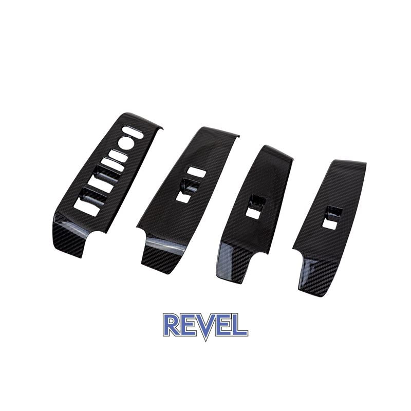 Revel GT Dry Carbon Window Switch Panel Cover - 4 Pieces for 2023+ Honda Civic Type-R (1TR4GT0DH02)