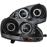 ANZO USA 2006-2009 Volkswagen Rabbit Projector Headlights w/ Halo Black (CCFL) (121345)