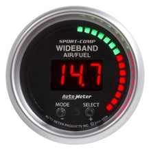 Load image into Gallery viewer, AutoMeter Sport-Comp 52mm Air/Fuel Ratio Pro Plus Digital w/ Peak and Warning Gauge (3397)