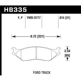 Hawk Performance Super Duty Brake Pads (HB335P.815)