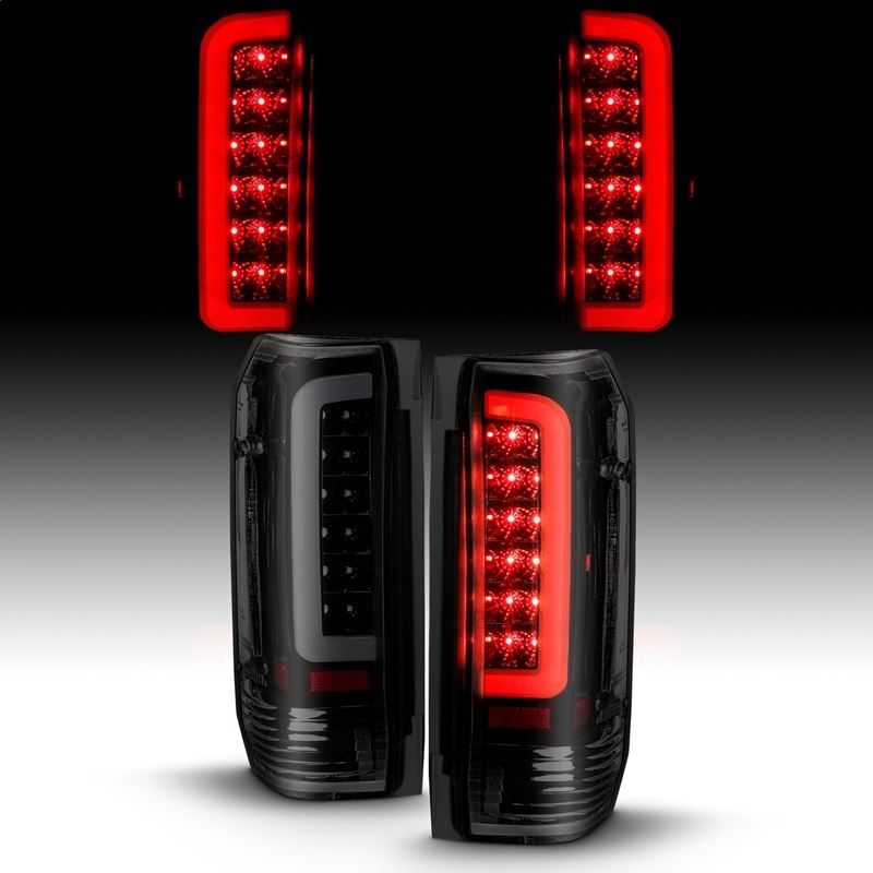 ANZO USA Tail Light Assembly, LED, Smoke Lens, Black Housing, Pair, (311351)