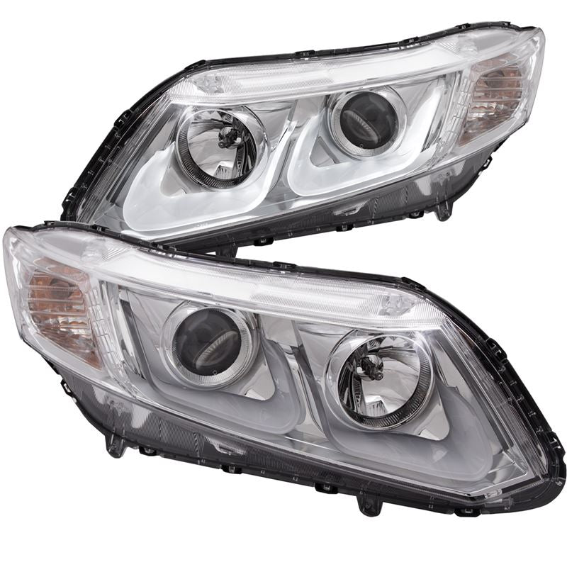 ANZO USA 2012-2015 Honda Civic Projector Headlights w/ U-Bar Chrome (121478)