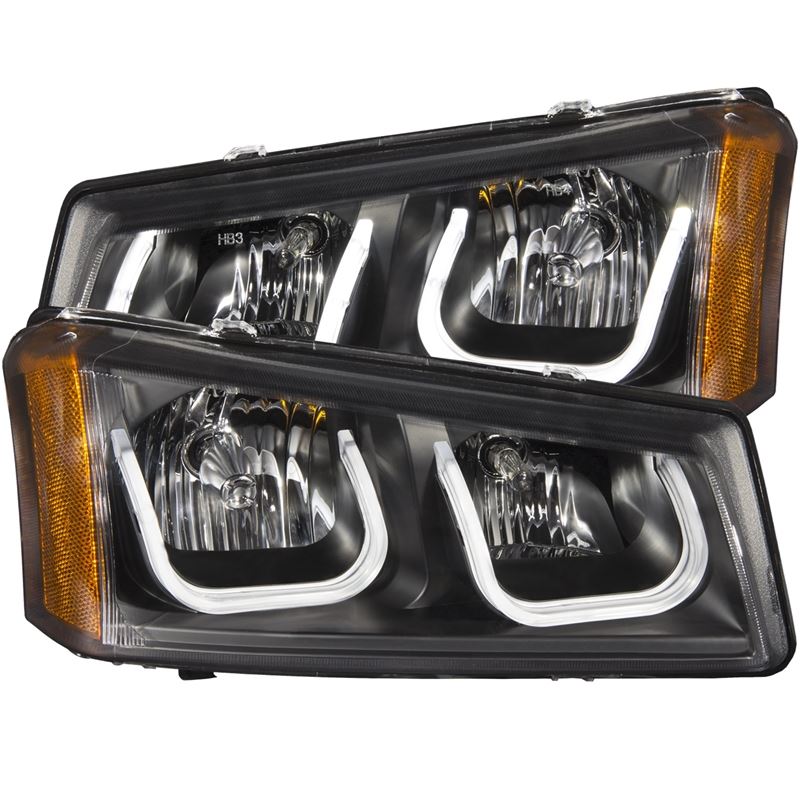 ANZO USA 2003-2006 Chevrolet Silverado 1500 Projector Headlights w/ U-Bar Black (111312)