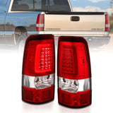 ANZO USA Tail Light Assembly, LED, Red/Clear Lens, Chrome, Pair, (311332)