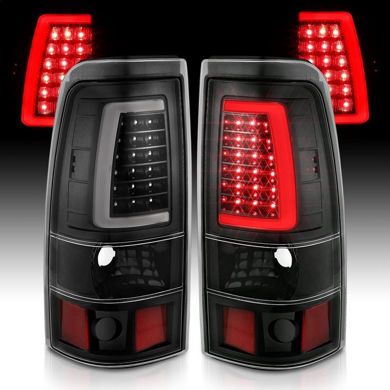 ANZO USA Tail Light Assembly, LED, Clear Lens, Black, Pair, (311330)