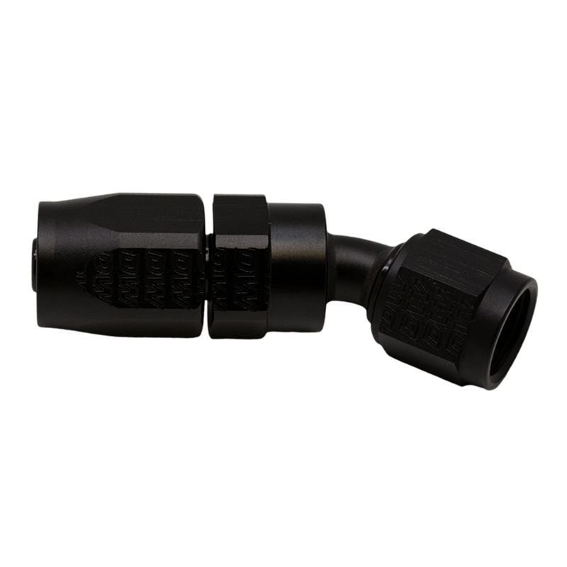 DeatschWerks 6 AN Female Flare Swivel 30-Degree Hose End CPE - Anodized Matte Black(6-02-0818-B)