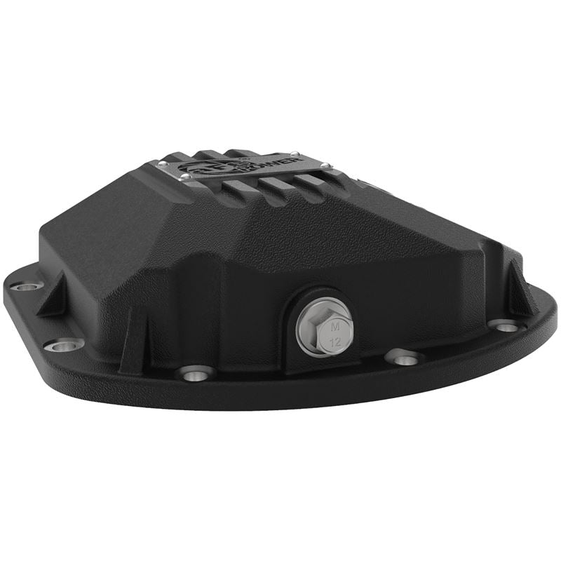 aFe Pro Series Dana 30 Front Differential Cover Black w/ Machined Fins and Gear Oil (46-71131B)